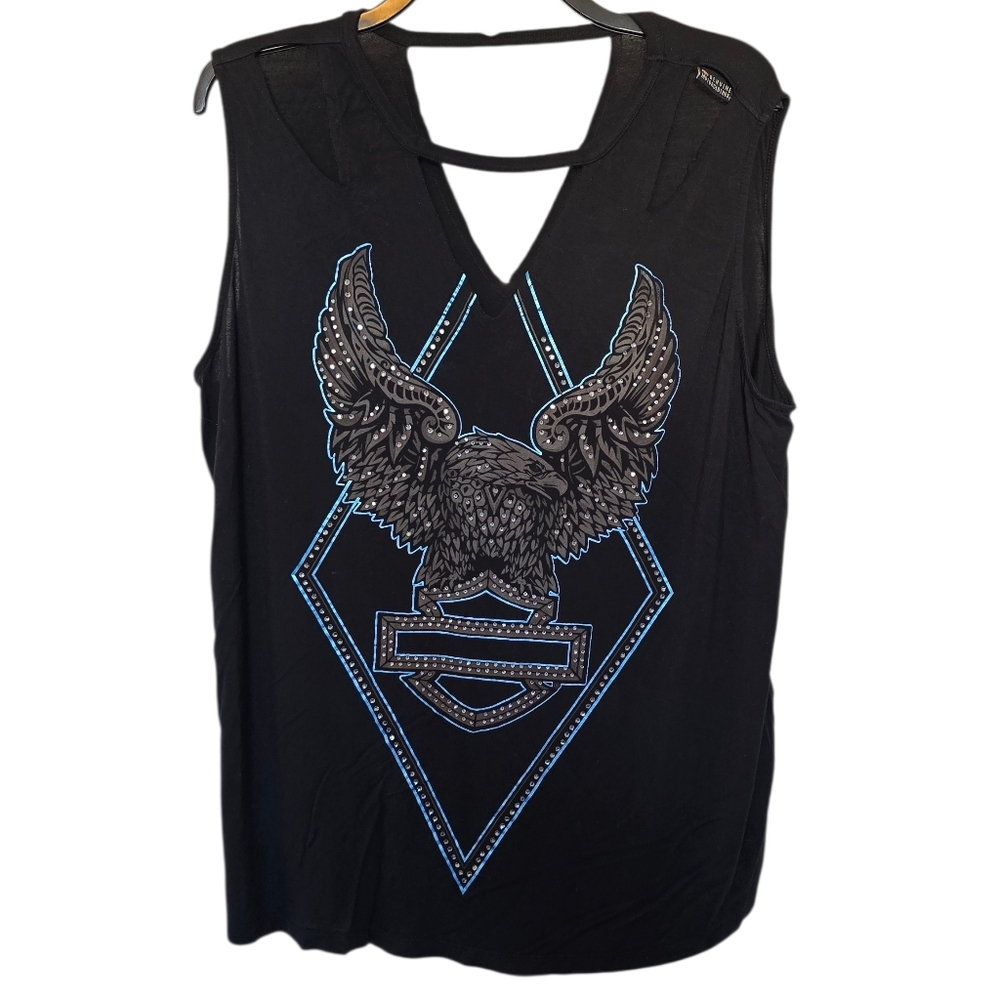 3/$15 Genuine Motorclothes Eagle Distressed Tank Top Size 1xl